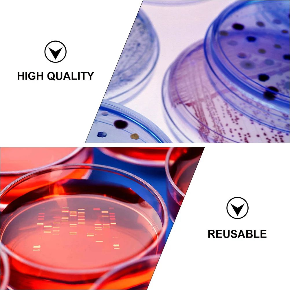 

30Pcs Laboratory Petri Dishes Plastic Transparent Durable Reusable Eco Friendly for Microbiology Biology Culture Experiments