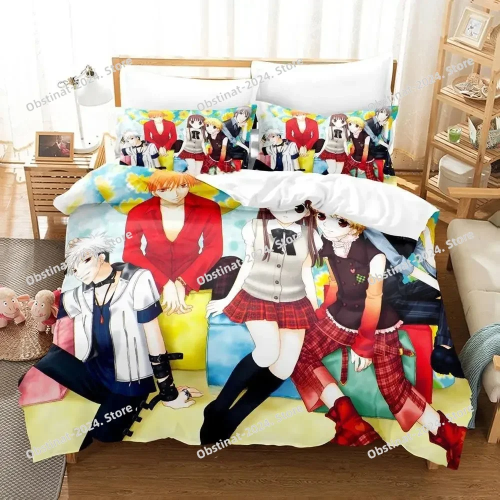 

3d Print Anime Fruits Basket Bedding Set Single Twin Full Queen King Size Bed Set Adult Kid Bedroom Duvetcover Sets Home Textile
