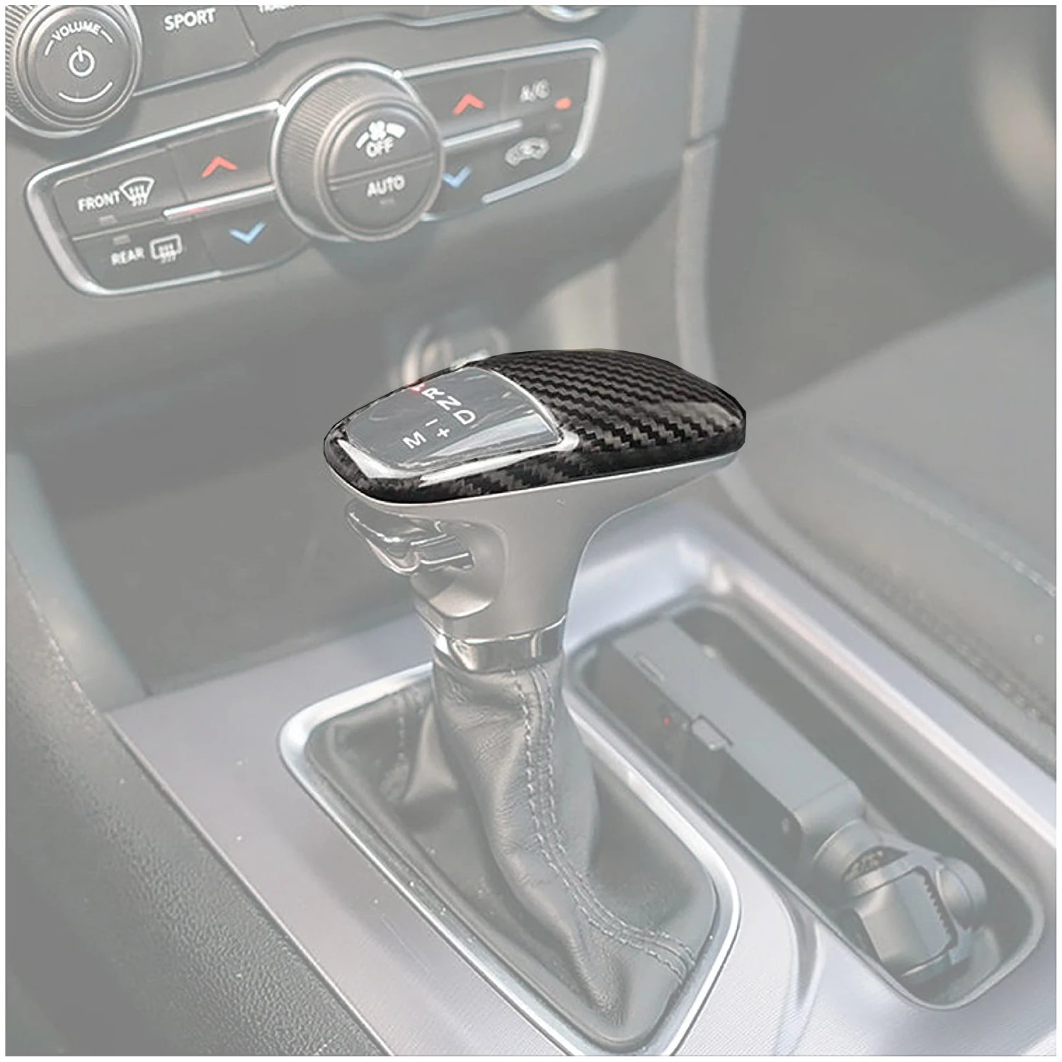 Gear Shift Knob Cover Trim for Dodge Challenger Charger SRT 2015-2021Car Shifter Handball Sticker Cap Accessories