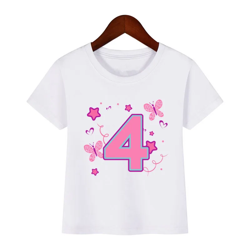 Summer Boys Girls Team Clothing Children Short Sleeve T Shirts Boys Tees Kids Clothes Birthday Number Print T Shirt