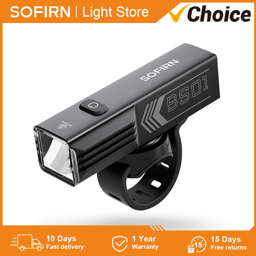 Sofirn BS01 مقاوم للماء ضوء دراجة ، USB شحن مصباح يدوي ، تعديل السطوع ، ضوء متب ، 2000LM ، بطارية 5000mAh