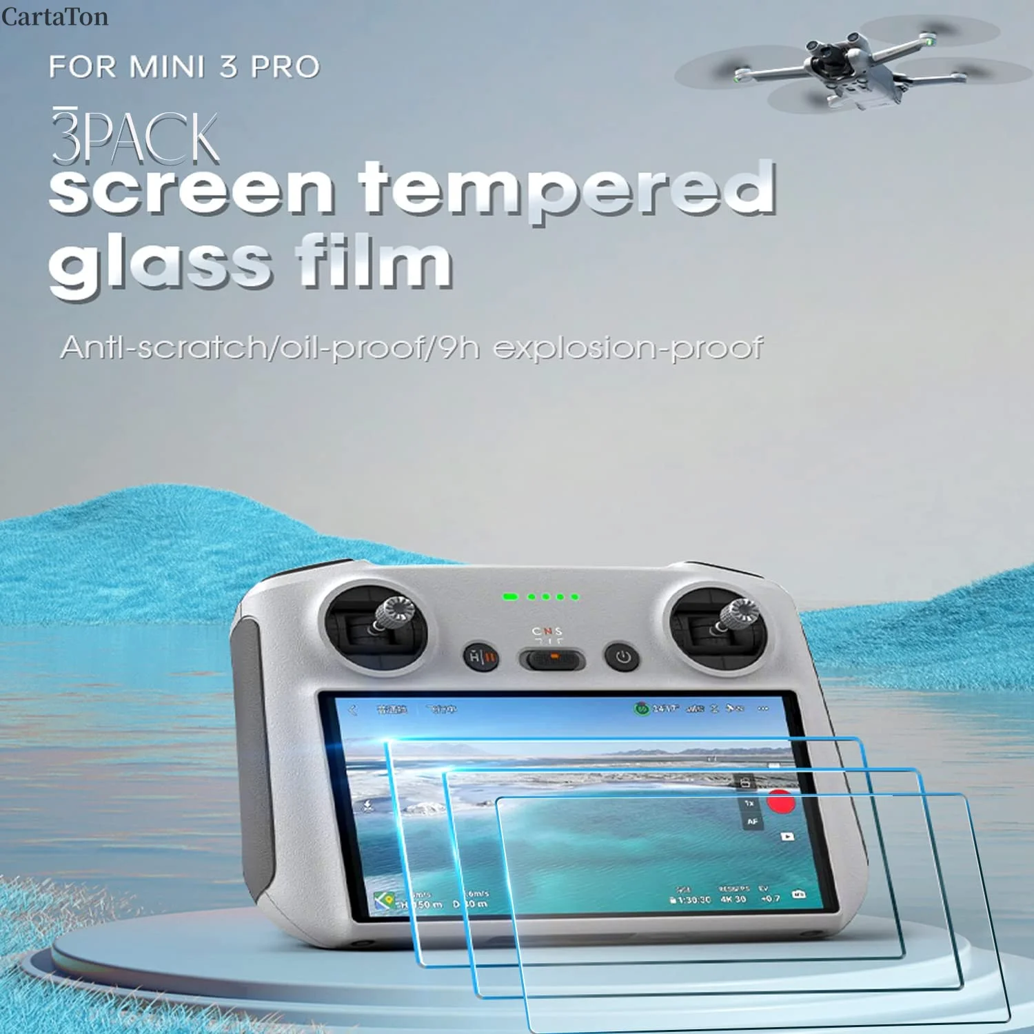 HD Tempered Glass Screen for DJI Mini 4 Pro / Mini 3 / Mini 3 Pro DJI RC 2 Remote Controllers accessories