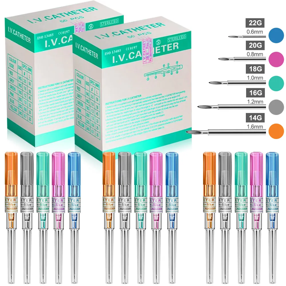 100/50/25/10/5pcs Piercing Needles 14/16/18/20/22G Sterile Body Piercing Tattoo Needles Ear Nose Tongue Belly Piercing Tools