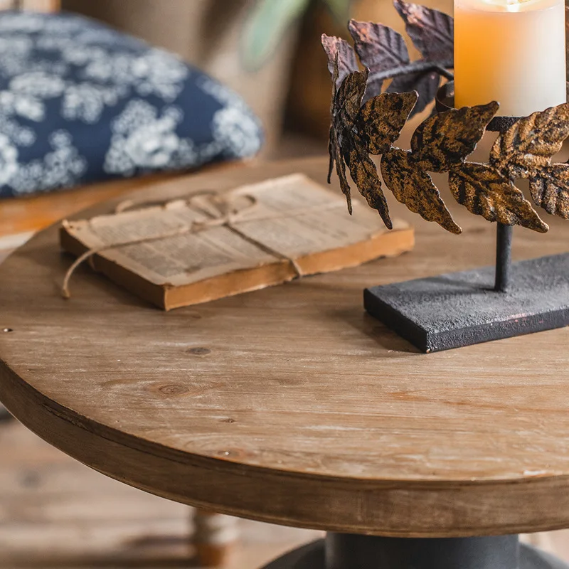 อเมริกันชนบทย้อนยุคโต๊ะกาแฟ,ห้องนั่งเล่นโซฟามุมไม่กี่เหล็กดัดไม้เนื้อแข็งโต๊ะเล็ก