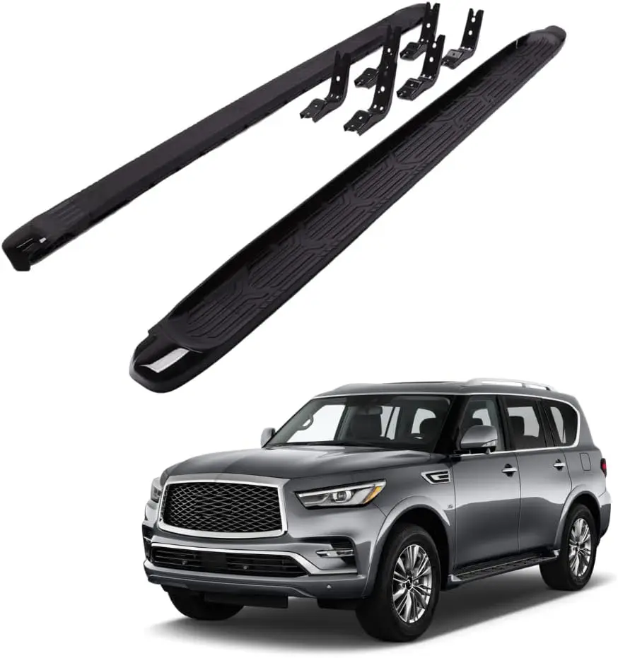 

Подходит для Infiniti QX80 QX56 2011-2023/Nissan Armada 2017-2023, боковые ступеньки Nerf Bar (все черные)