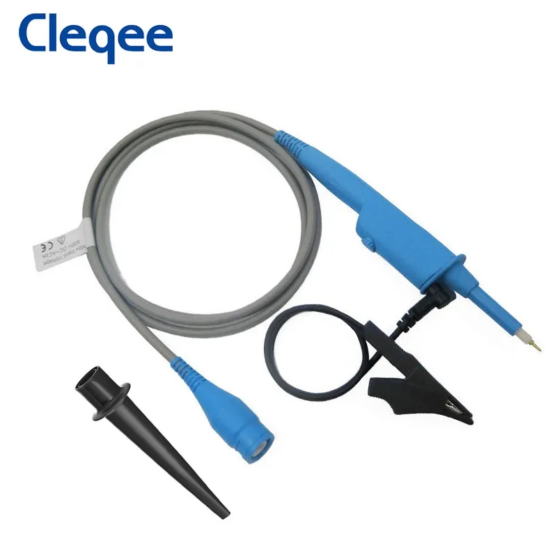Cleqee P2300B 300MHz Oscilloscope Probe BNC Protective Cap Scope Clip Probe 500MHz for Oscilloscope X10 10:1