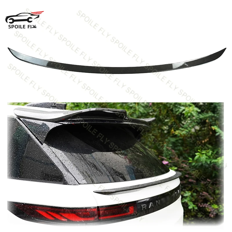 2023 To Up For Land Rover Range Rover Sport L461 Car Rear Mid Spoiler Trunk Wing Lip By ABS Glossy Black Carbon Fiber Body Kit