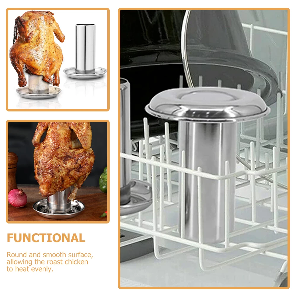 

1Pcs Compact Chicken Roaster Rack Stainless Steel Barbecue Tool Vertical Grilling Rack Grilled Chicken Cooking Tray Equipment