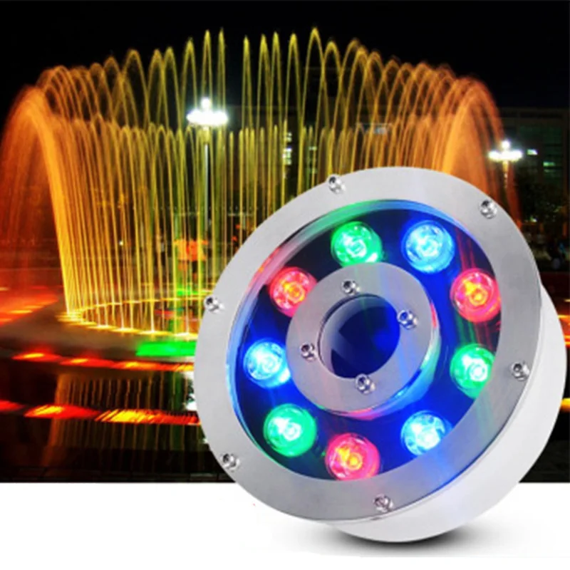 

IP68 Led Fountain Lights Aluminum Alloy Underwater Lights Waterproof Pond Submersible Pool Lights Garden Hotel LED Spot Lights