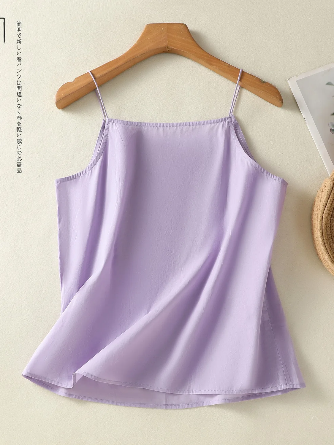 순면 여름 베이직 스몰 스트랩 여성 루즈핏 얇은 베스트 탑 슬림하고 아름다운 출퇴근룩 레귤러 길이