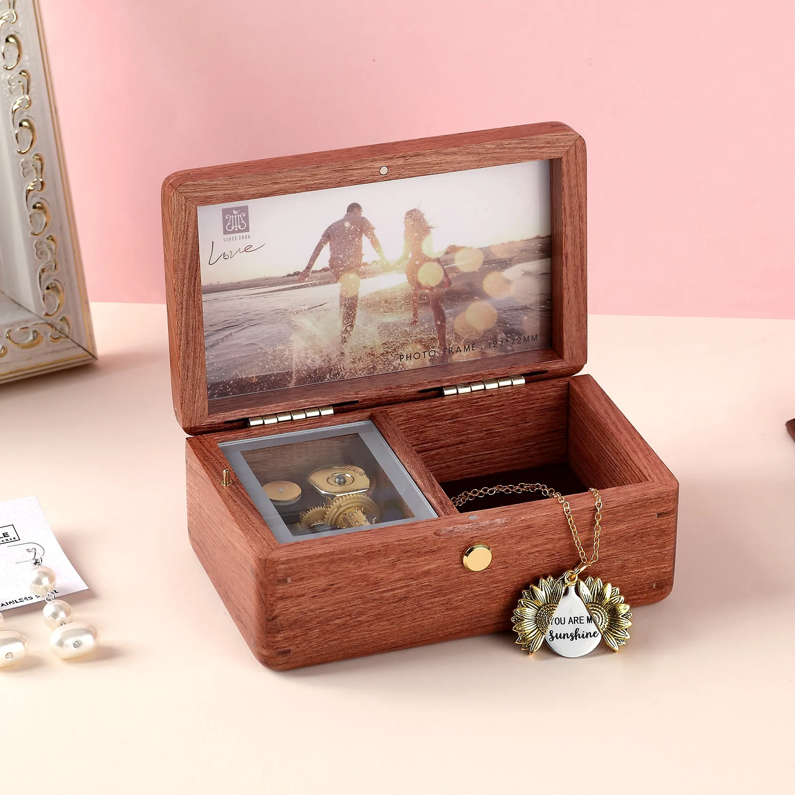 

SOFTALK I will always love you Solid Wood wooden box Music Box Birthday, Christmas, Valentine's Day Gift