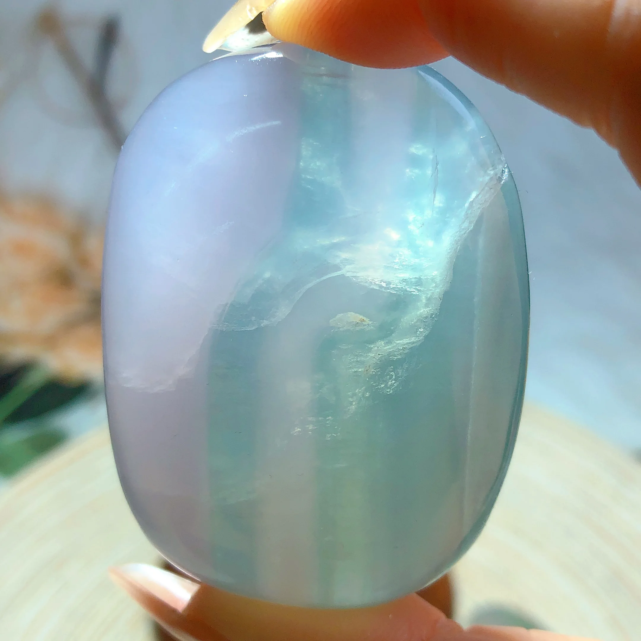 Natural Crystal Lavender Fluorite Palms Colorful Bounding Pattern Crafts Home Decoration Housewarming Opening business Gift view 4