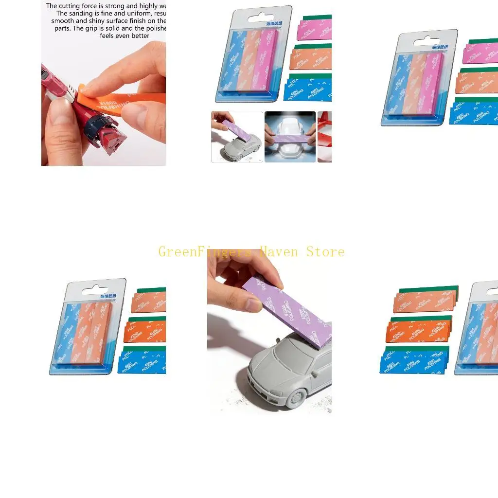 

F68D Wet Dry Use 9 Pieces Sandpaper Sponge Abrasive Set Multiple Grits 400