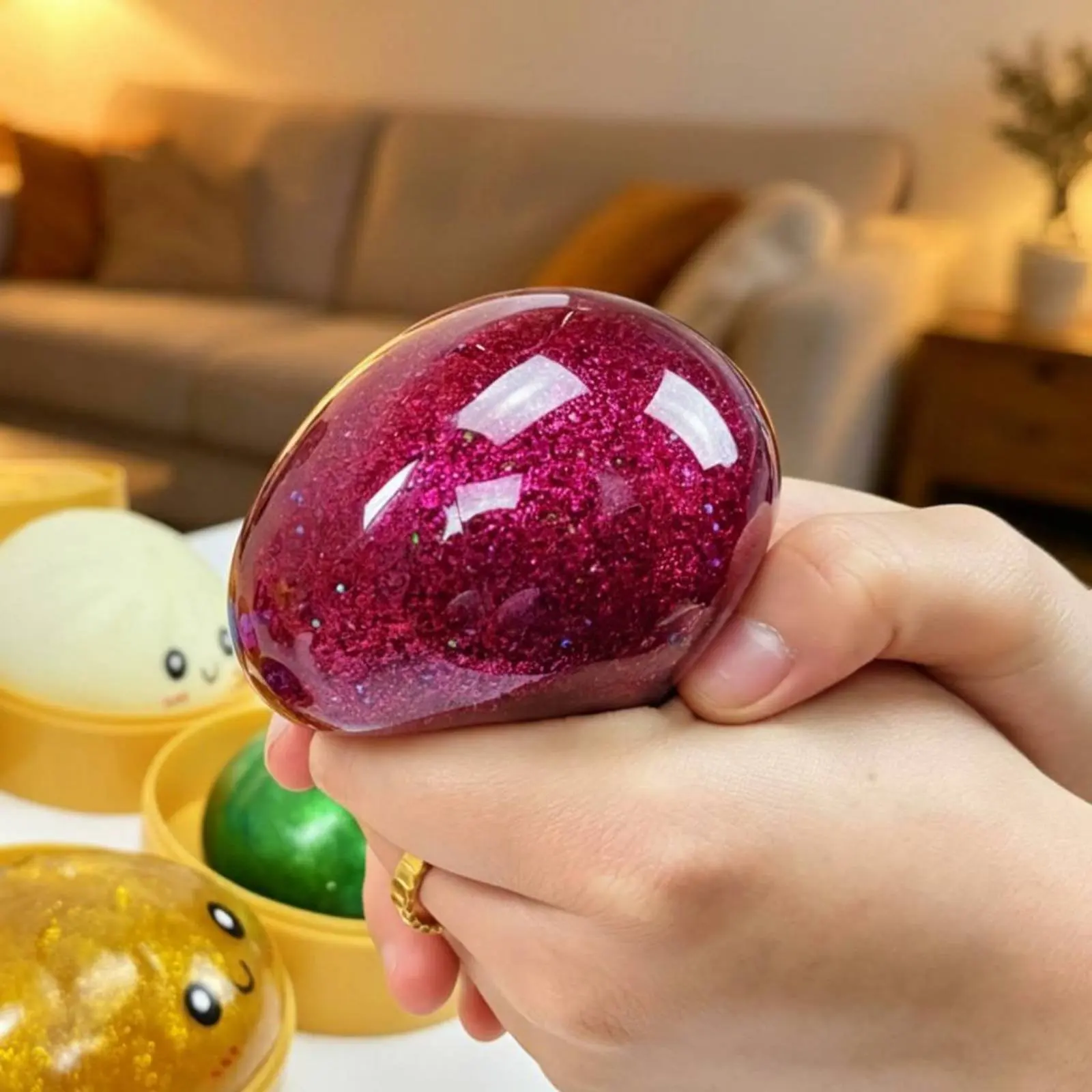 蒸しパンスクイーズ感覚玩具-かわいい顔スクイーズおもちゃ-ソフトスクイーズ耐久性のある家庭用おもちゃ