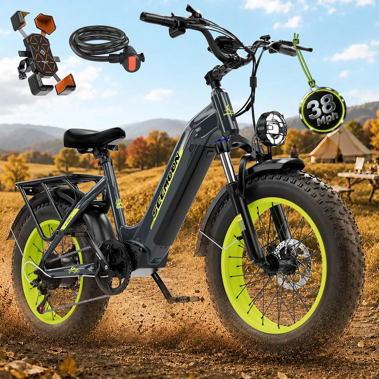 52V 25Ah 3000W 20x4 Fat Tire Mini Electric Bike Adults Mountain Snow Beach Off-Road E-Bike, Customized