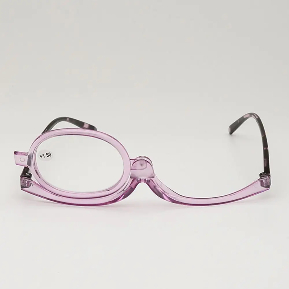 Portable Rotating Magnifying Makeup Reading Glasses For Women Folding Clamshell Cosmetic Presbyopic Glasses For Elder +1.0~+4.0