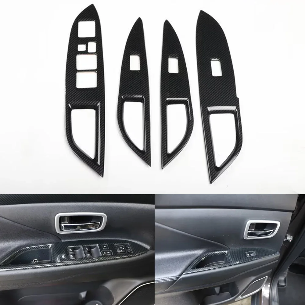 

WE For Mitsubishi Outlander 2016-2021 LHD Car Door Armrest Window Lift Switch Panel Cover Trim Styling Interior Accessories