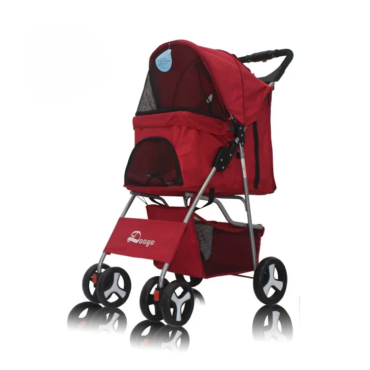 Portable Folding Pet Stroller Cat Dog Teddy Four-wheeled Pet Cart Dog Stroller Cat Carrier