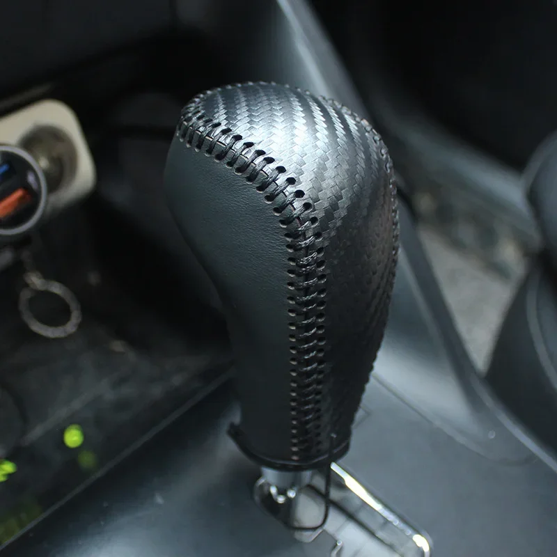 Multi-Color Carbon Fiber Leather Gear Kit - Gear Handle Cover & Shift Collar for 2010 - 2013 Hyundai Tucson