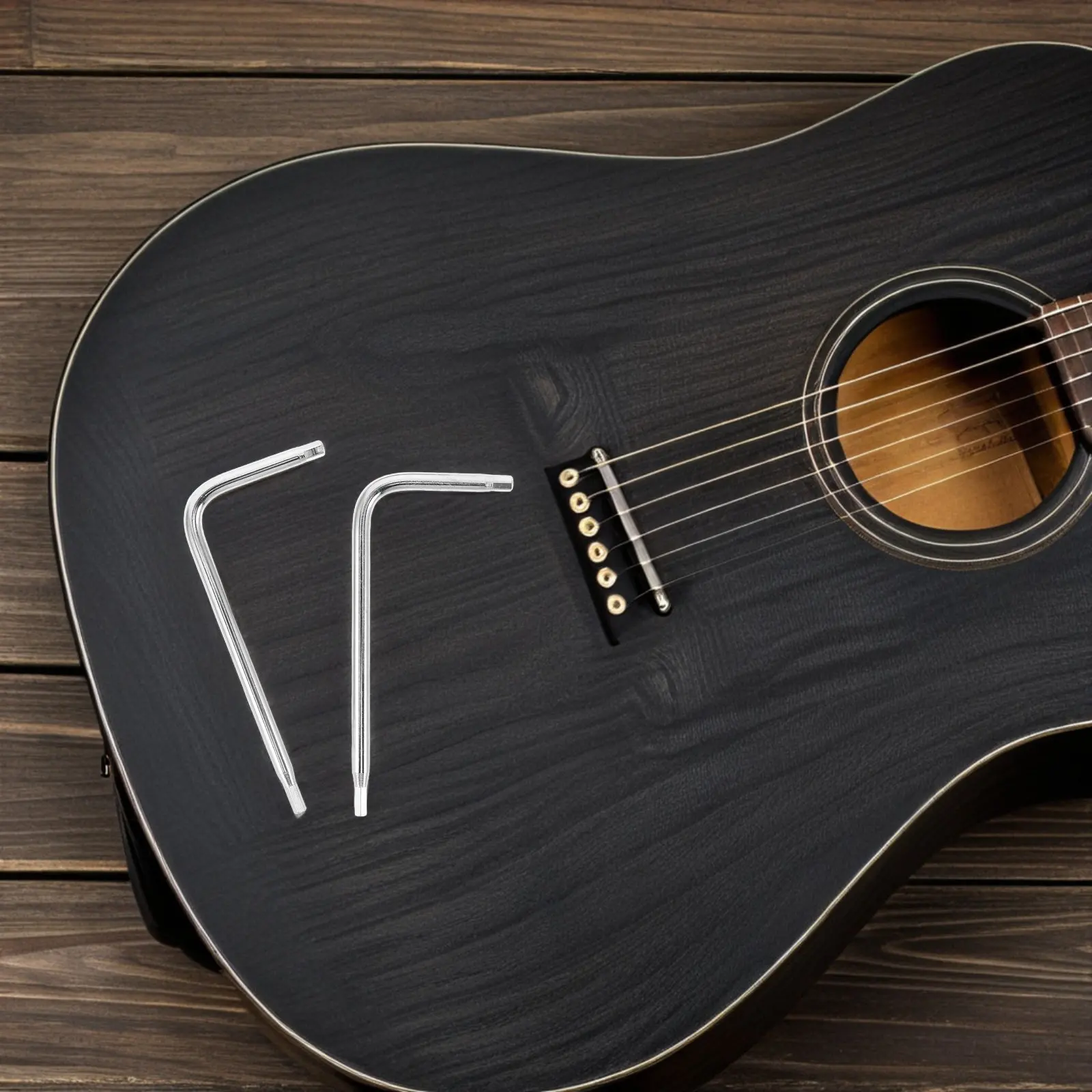 

Набор из 2-х L-образных ключей для гитарного тракс-рода с двойной головкой, 4 мм и 5 мм, с противоскользящим покрытием, для настройки и ремонта акустических и бас-гитар