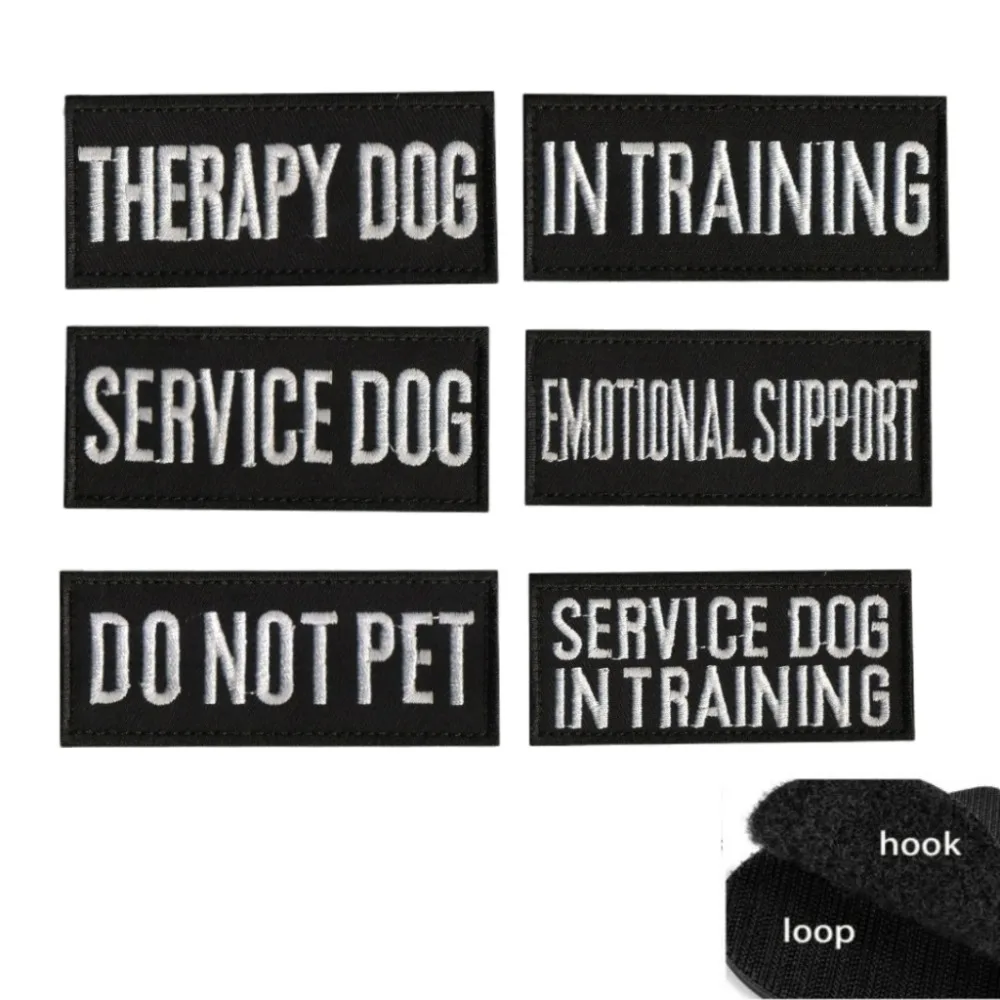 

Service Dog Embroidery Patches for Dog’s Vest Emotional Support in Training ESA Fur Missile Badge Emblem Hats Hook&Loop Stickers