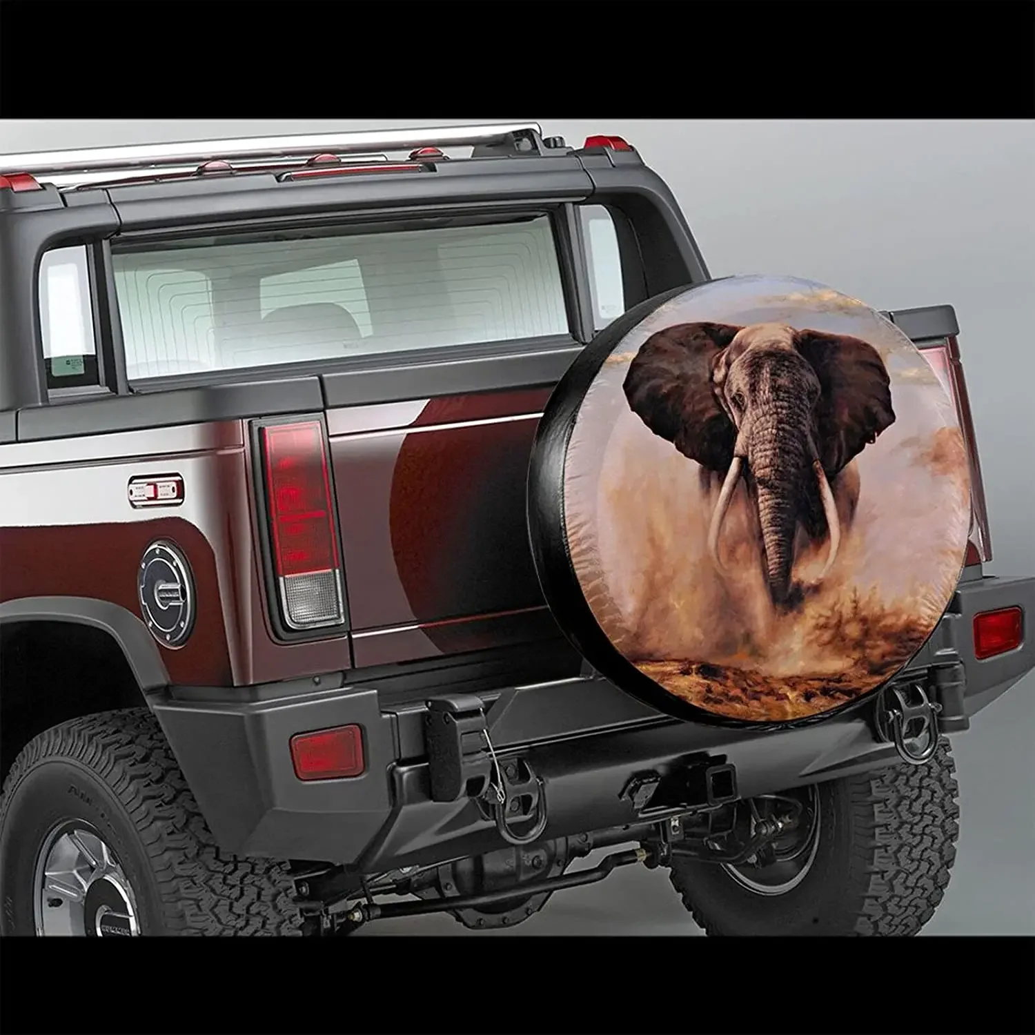 Delumie African Elephant Spare tire Covers Universal Fit for  Trailer Rv SUV Truck and Many Vehicle Weatherproof Tire Protec