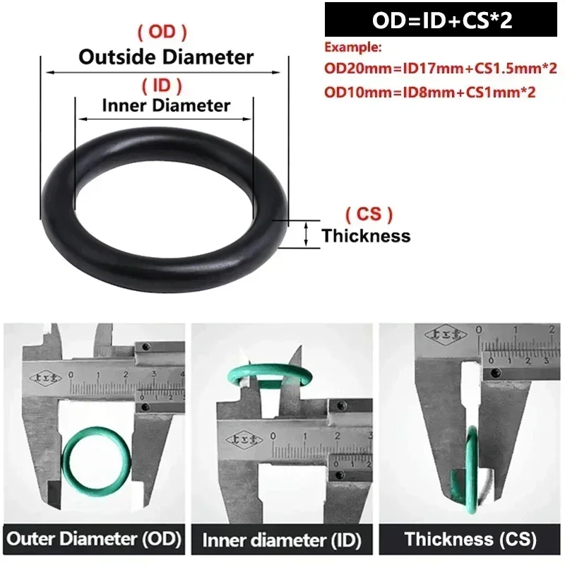 10Pcs NBR O Rings Sealing Gasket Black CS 5mm OD 15~170mm Nitrile Butadiene Rubber O-Type Corrosion Oil Resist Sealing Gaskets