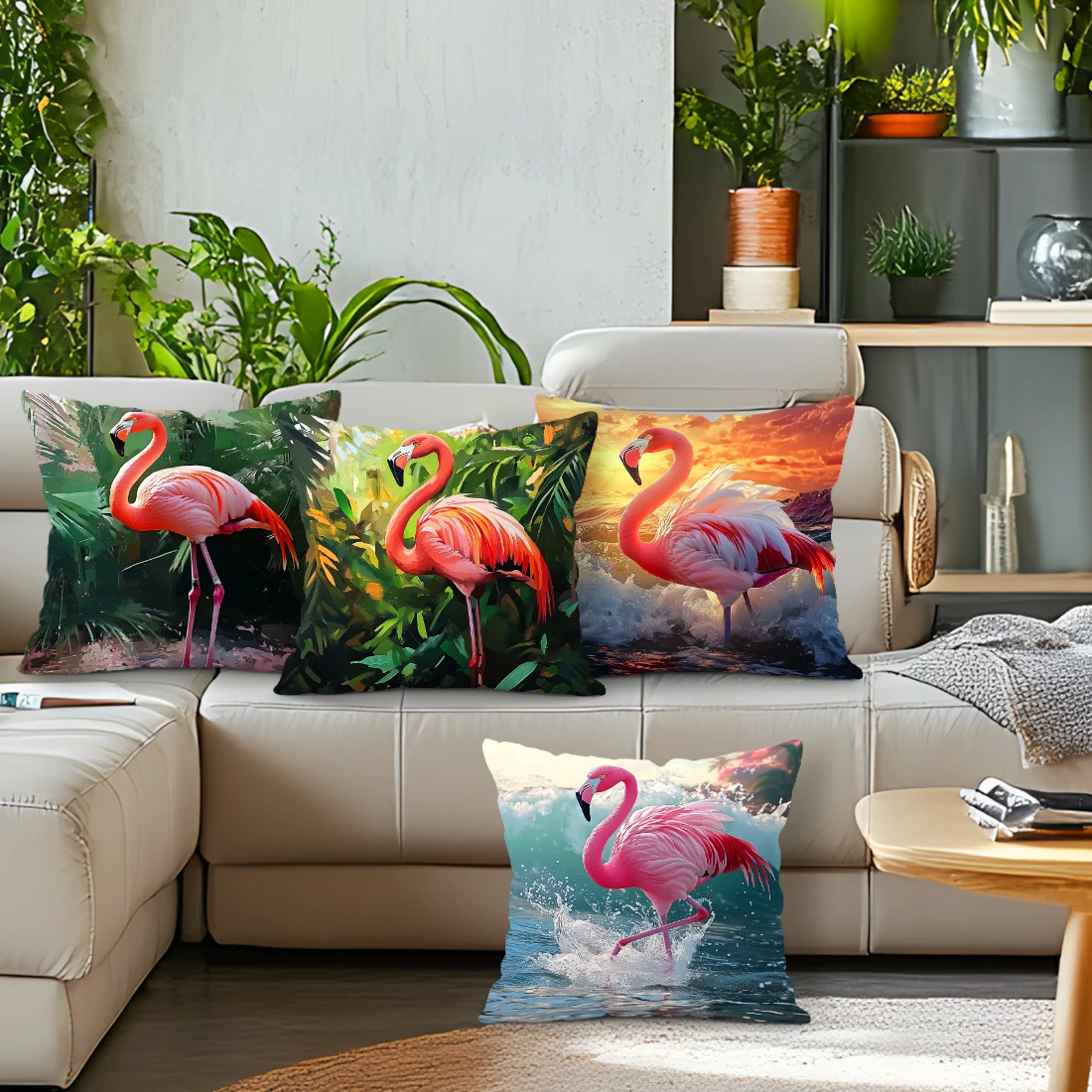 

Flamingo Cushions Pillowcase Polyester Cushion Cover Throw Pillow Sofa Decoration Pillowcover Home Decor