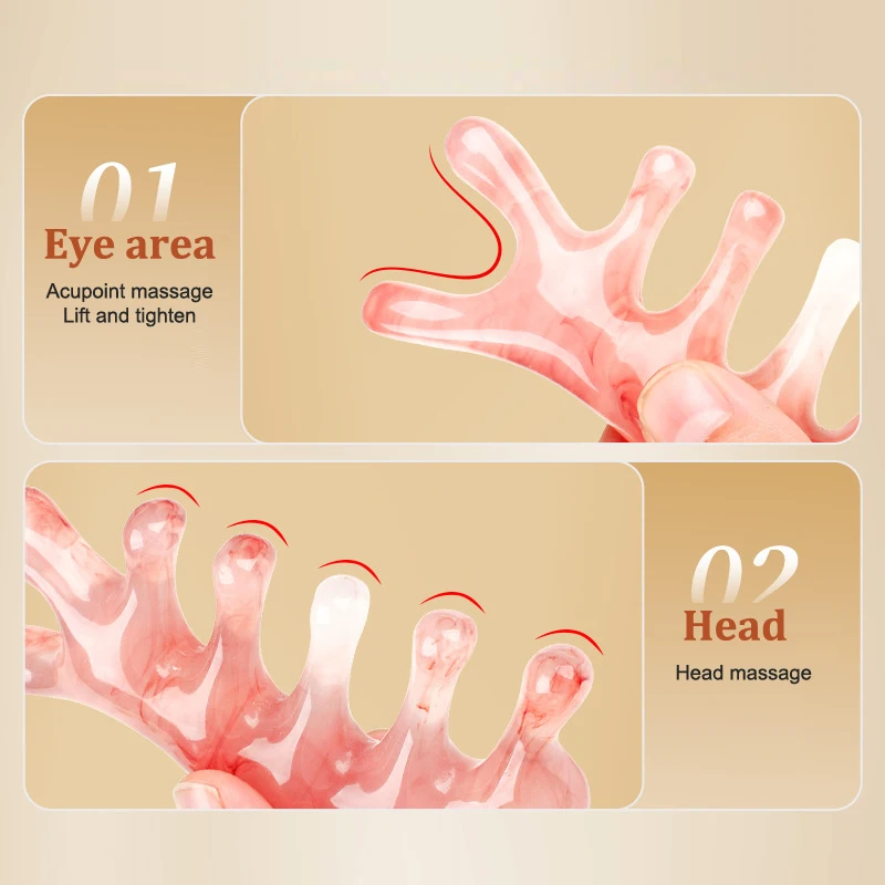 Face Lifting Guasha Resin Scraping Massage Facial Scraper Tool head Eye SPA Massage Plate Reduce Puffiness Nose Lifting Massager