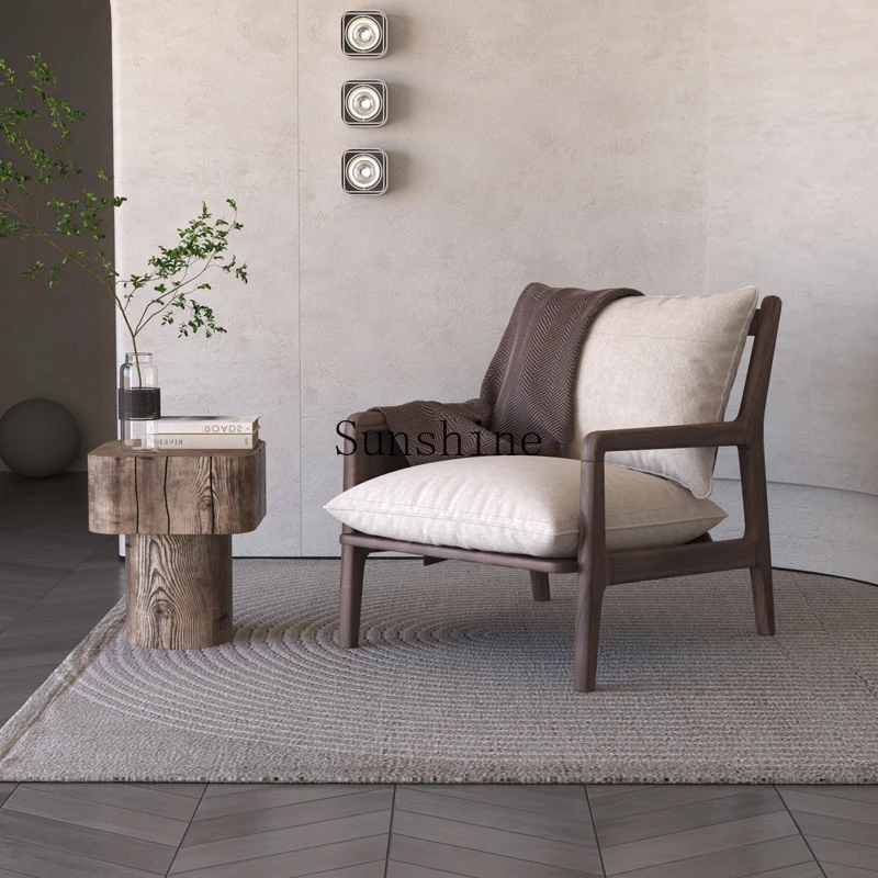 

Wabi Sabi Wind Single Retro Armrest Leisure Chair Nordic Homestay Living Room Balcony Sofa