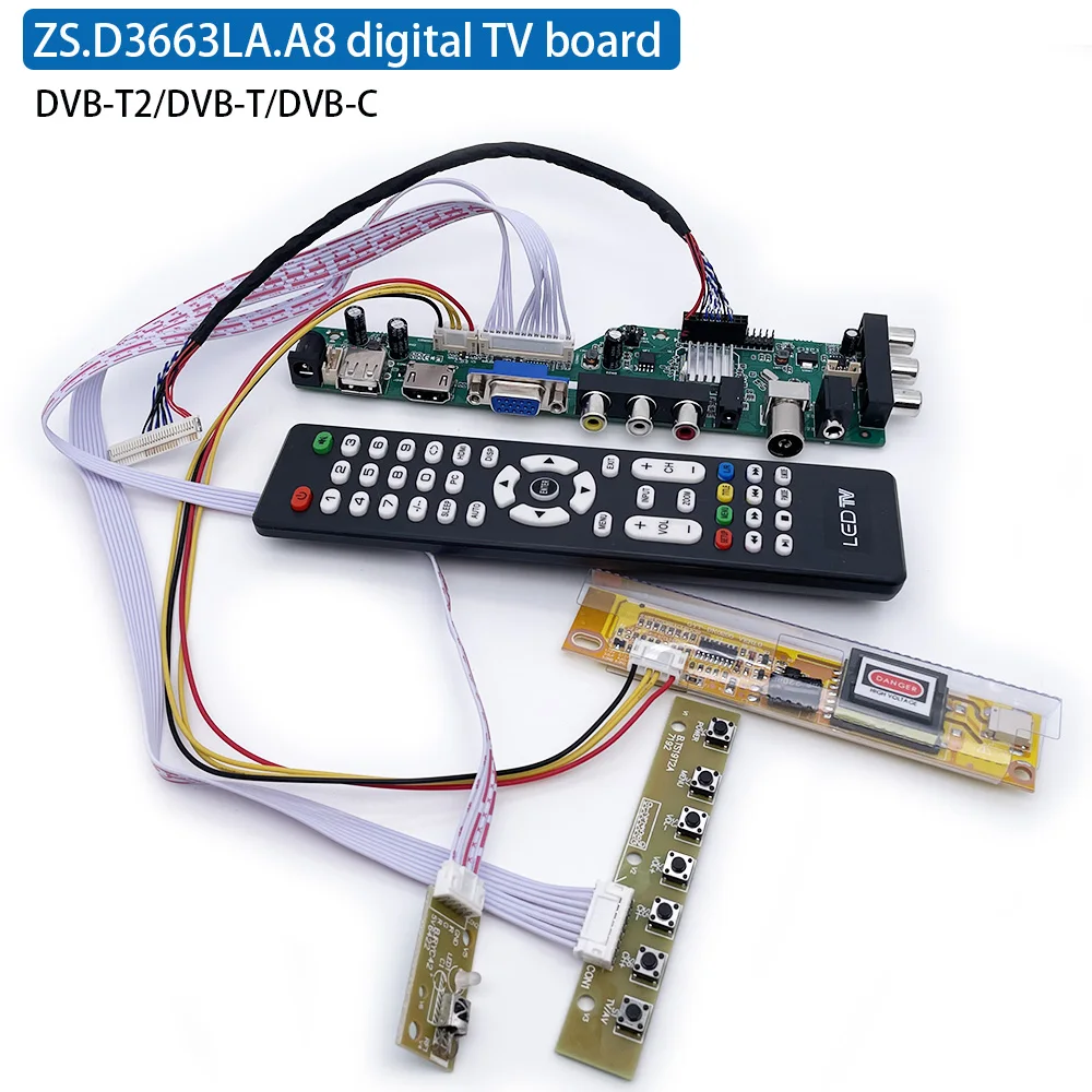 

Универсальная плата контроллера ZS.D3663LA.A8 для ЖК-экрана, цифровой ТВ-контроллер DVB-T2/T/C, 30 контактов, 1 канал, 6 бит, 1ccfl, полный комплект для LTN141AT02