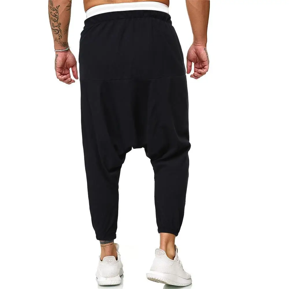 Men\'s Harem Pants Drop Crotch Japanese Streetwear Individualized Design Track Pants Ankle Length Casual Oversized Pants