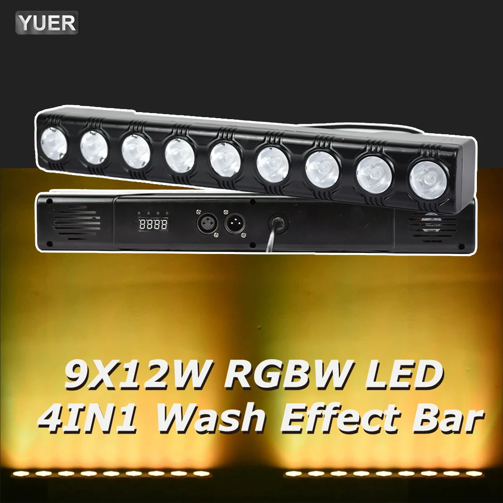 YUER NEW 9X12W Дистанционный светодиодный барный светильник/дискотека RGBW 4in1 Par DMX512 Светодиодный прожектор Музыкальная вечеринка сцена DJ Оборудование Бар