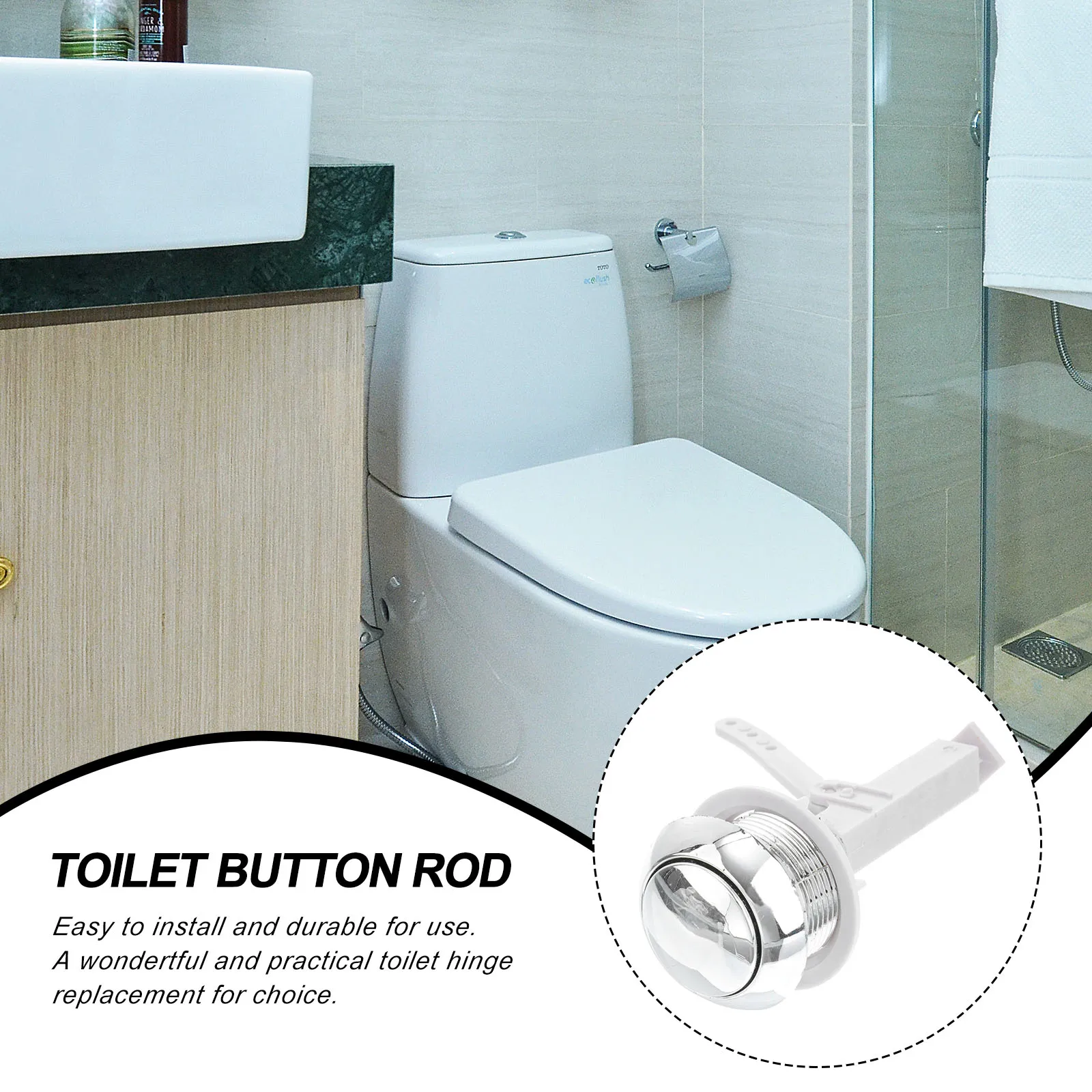 

Plastic Single Flush Toilet Water Tank Push Button Rod For Home Hotel Durable Easy Install Toilet Button Replacement