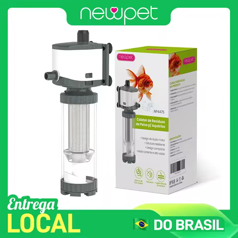 Newpet Filtro para aquário 3 em 1 Bomba de circulação para aquário Purificador de água Trocador de água Coletor de cocô de peixe 110-240v