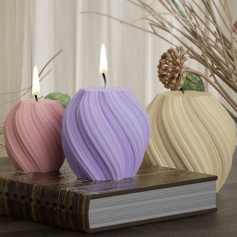 

3 шт. 3D геометрическая силиконовая форма для свечей, волнистая форма, силиконовые формы для свечей, сделай сам, мыло, смола, гипсовая форма