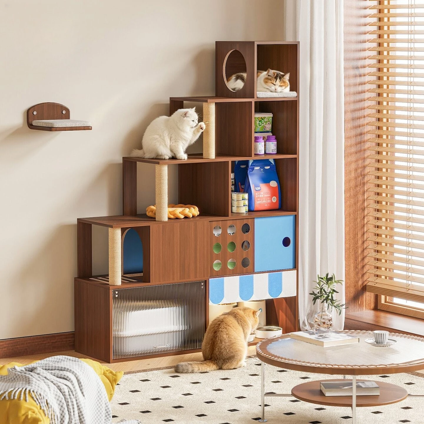 For big cats, integrated cat villa locker, cat climbing frame