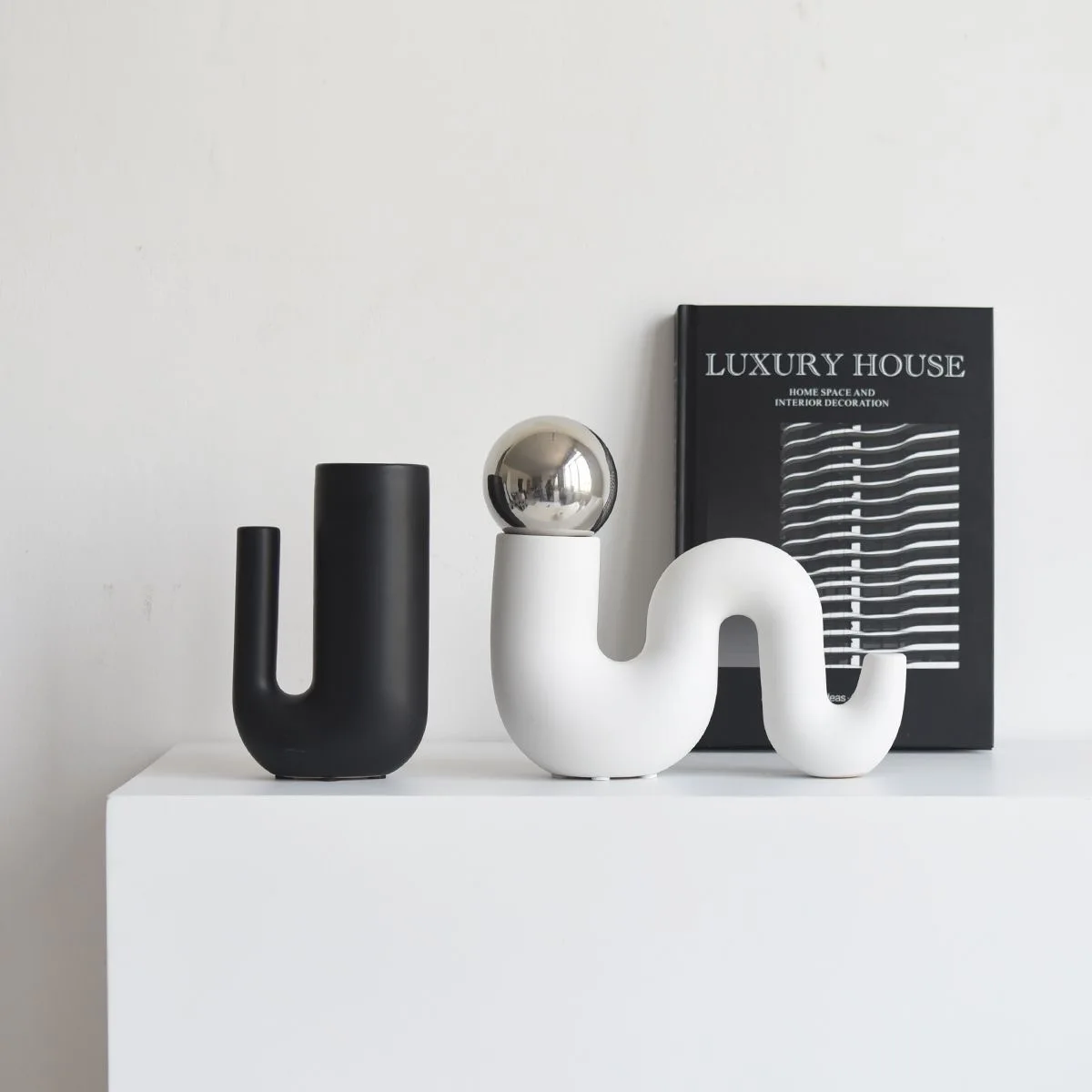 xx-Modern Minimalist Ceramic Vase Decoration Art Home Livingroom Table Furnishing Ornaments Office Desk Sculpture Accessories