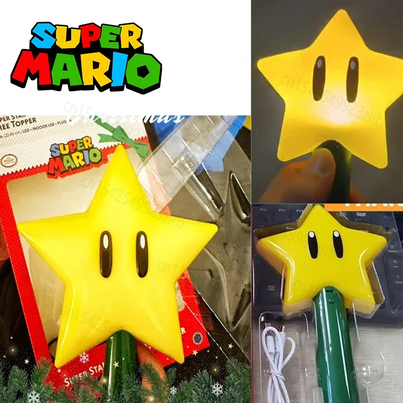 

New Super Mario Star Lights Anime Cartoon Creative Retro Hand-held Projection Nightlights Decorate A Room for Christmas Gifts