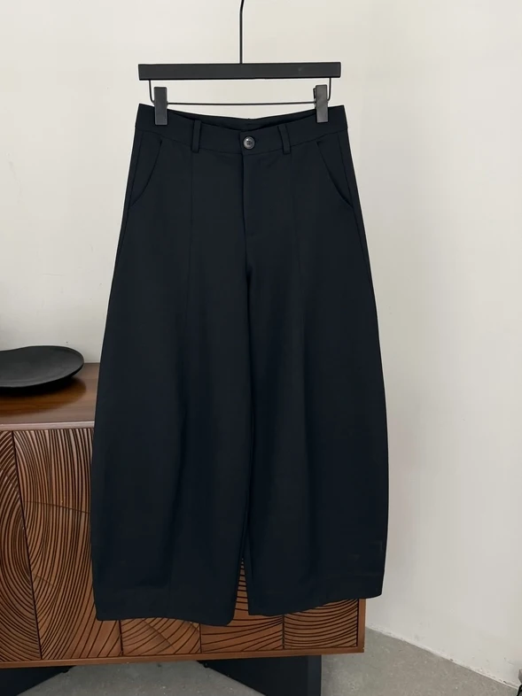 

High Waist Straight Leg Pants Women's Spring Slimming Minimalist Long Trousers Loose Feel Suit Knife Pants