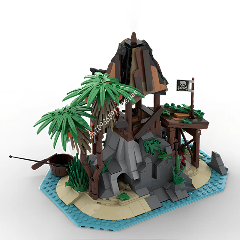 538PCS MOC Pirate Shipwreck Island Remake Modular Model Building Blocks Stacking Bricks Creative Educational Toys Kid Gift Diy