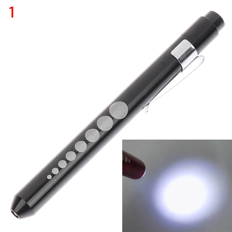 LED Flashlight Work Light First Aid Pen Light Torch Lamp Pupil Gauge Measurement