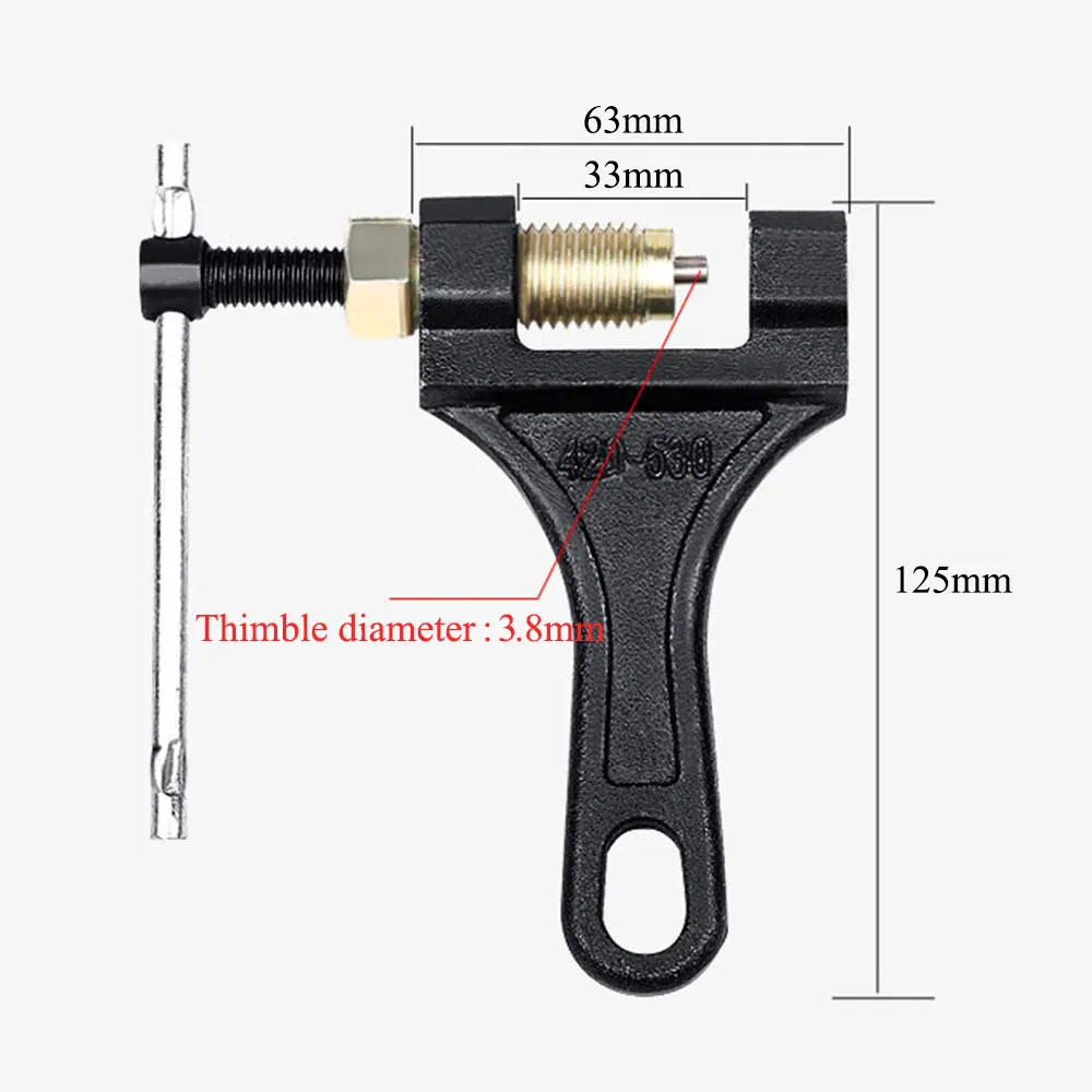 Universal Chain Breaker 420-530 Spanner Link Carbon Steel Cutter Breaker Chain Splitter Repair Tools Fit for Bike ATV Motorcycle