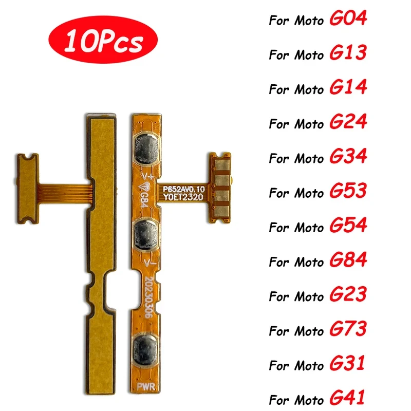 

10Pcs，Power Switch On/Off Button Volume control Key Button Flex Cable For Moto G04 G14 G24 G34 G71 5G G54 G84 G13 G23 G31 G41