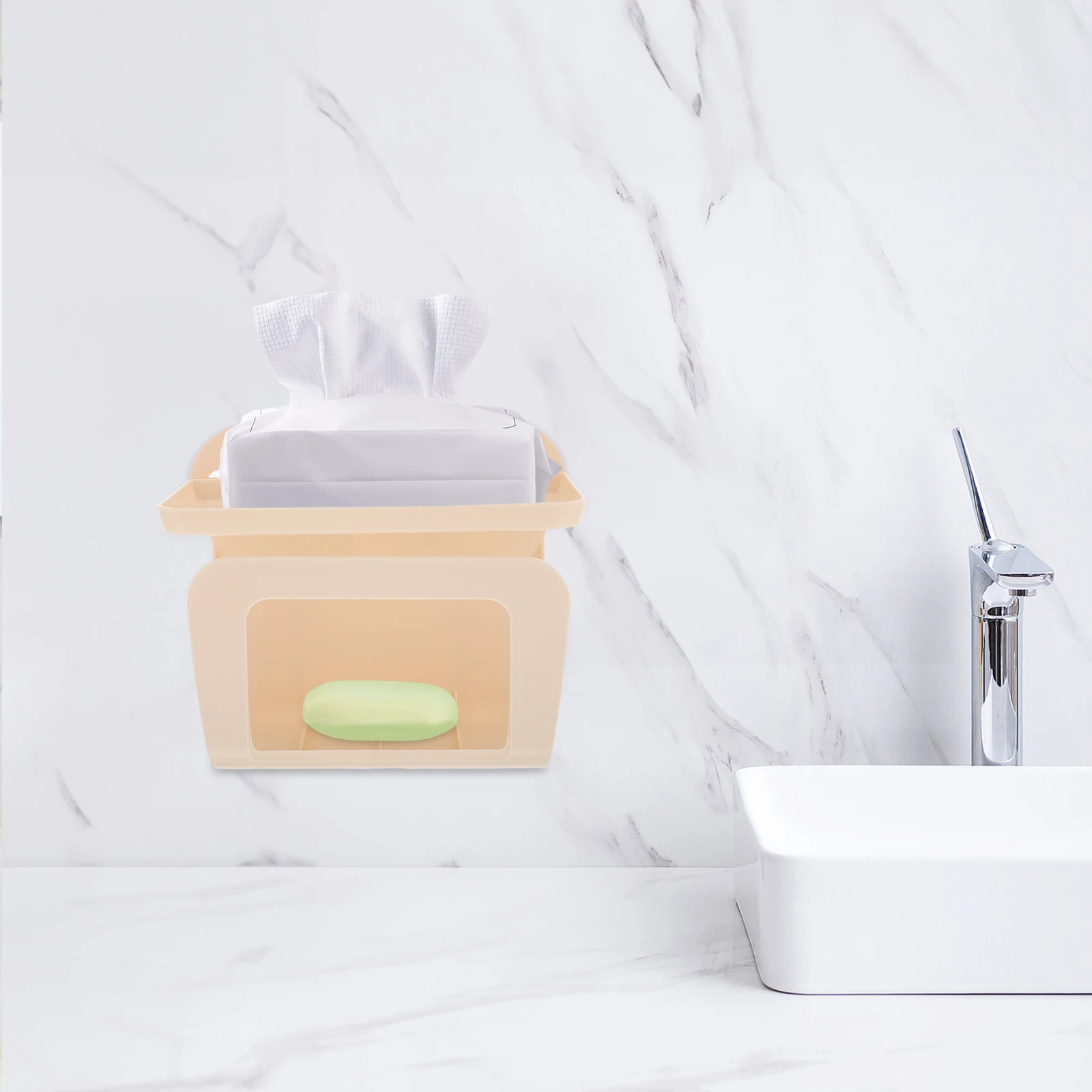 

2pcs WallMounted Wipe Storage Box Plastic Bathroom Tissue Holder NoDrill Kitchen Paper Dispenser Facial Towel Rack