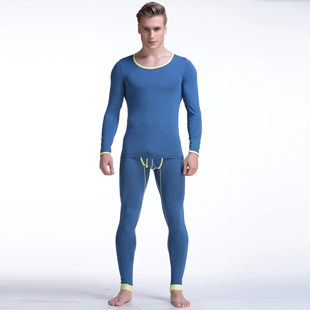 

5PCS Men's thin model slim round collar leggings Qiuku young warm suit