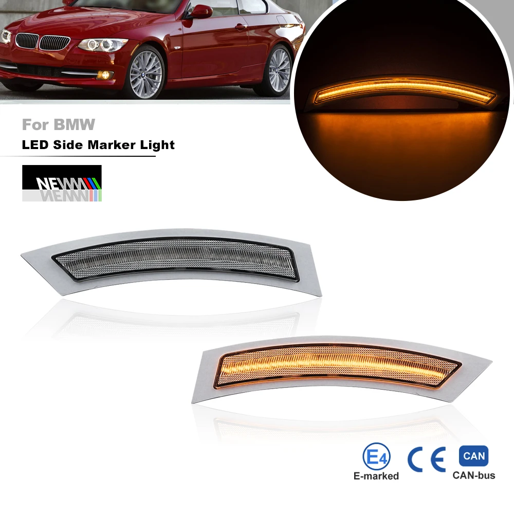 

LED Front Bumper Reflector Lights For 2007-2013 BMW 3Series E92 E93 Coupe&Convertible Amber Fender Sidemarkers Lamp 63147162313