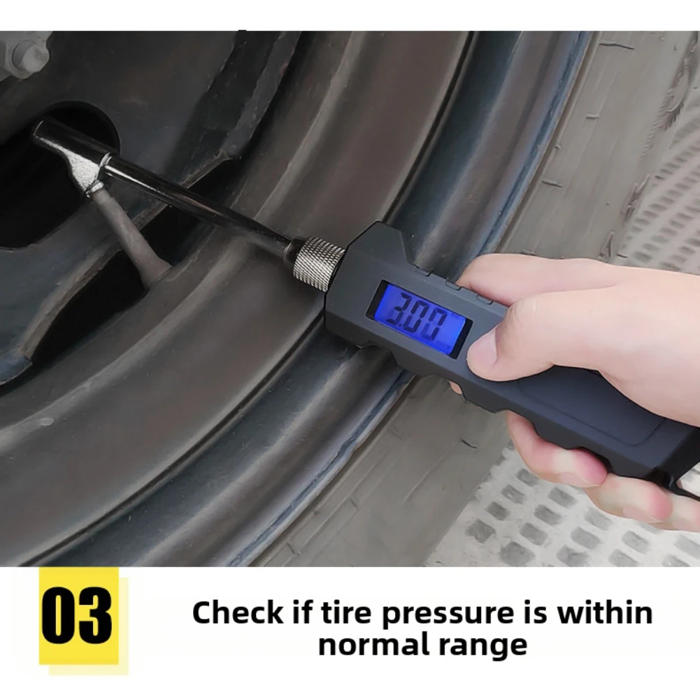 Stainless Steel Gauge Tire Gauge Outdoor Vehicle Check Long-lasting Performance 0-200 Psi Measurement Stainless