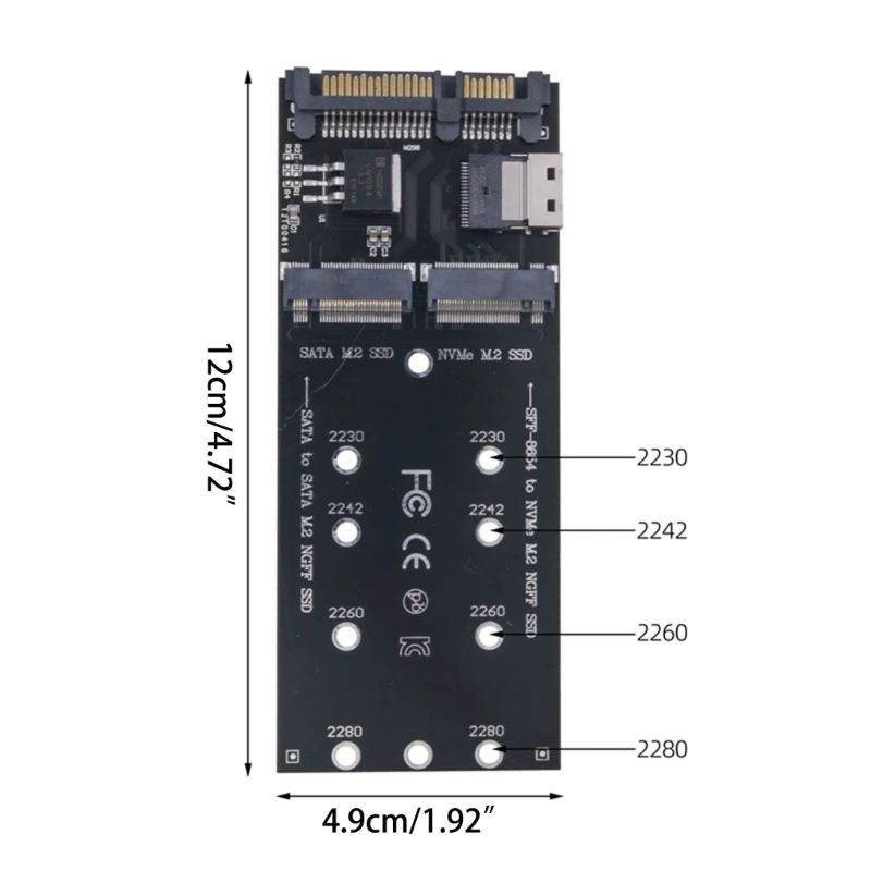 22Pin + مفتاح M.2 NGFF SSD إلى 3 Raiser M.2 NVMe إلى SFF-8654 محول