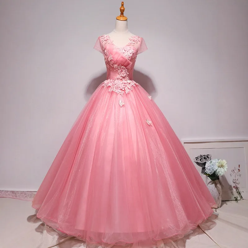 Women's Embroidered Colored Yarn Stickers Evening Dress Fashionable, ElegantSlimming, Sweet Banquet, Annual Meeting Puffy Skirt